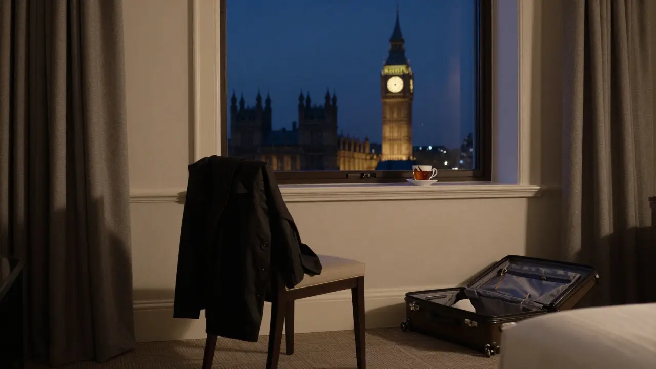 An empty hotel room with signs of a recent, meaningful human connection.